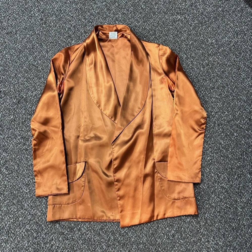 True Vintage 1970s Silk Satin Sleep Shirt Brown Size 8 Womans Small